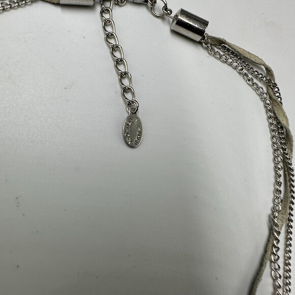 Ali Khan Statement Necklace Silver Tone Cluster Glass Bead Multi Strand Jewelry - Picture 5 of 8